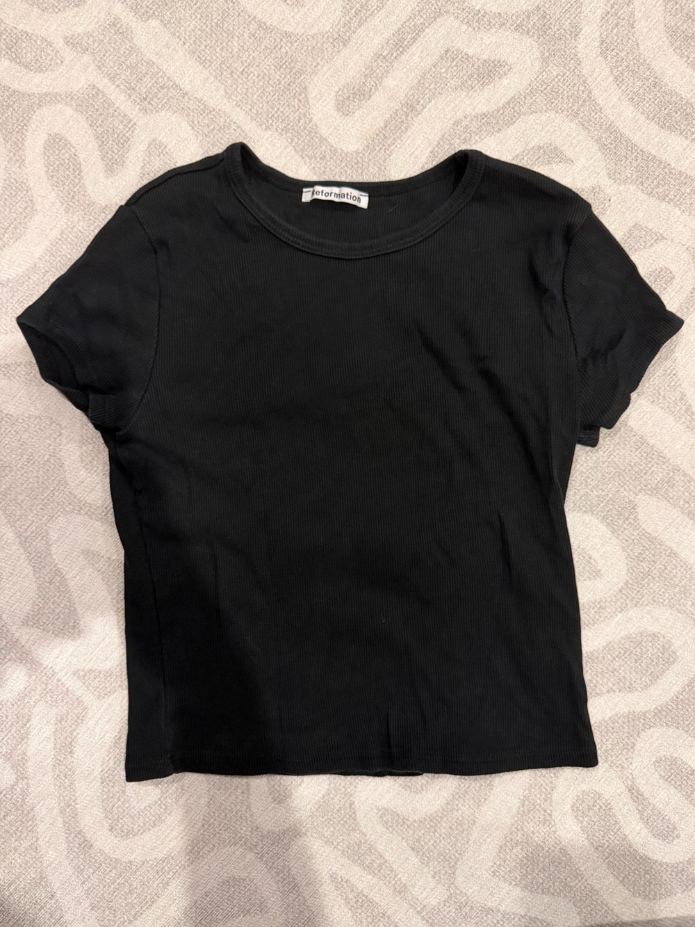 Reformation black crop tee